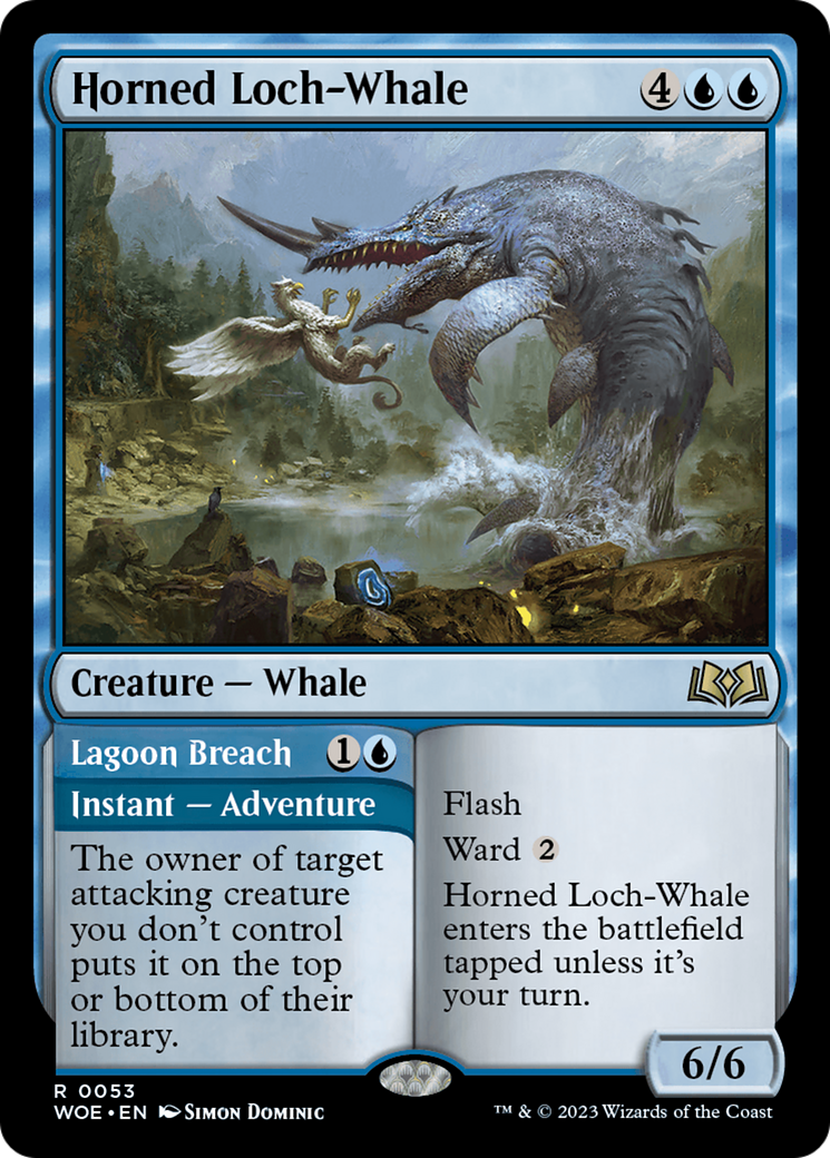 Horned Loch-Whale // Lagoon Breach [Wilds of Eldraine] | Enigma On Main