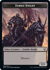 Zombie Knight // Knight Double-sided Token [Dominaria United Commander Tokens] | Enigma On Main