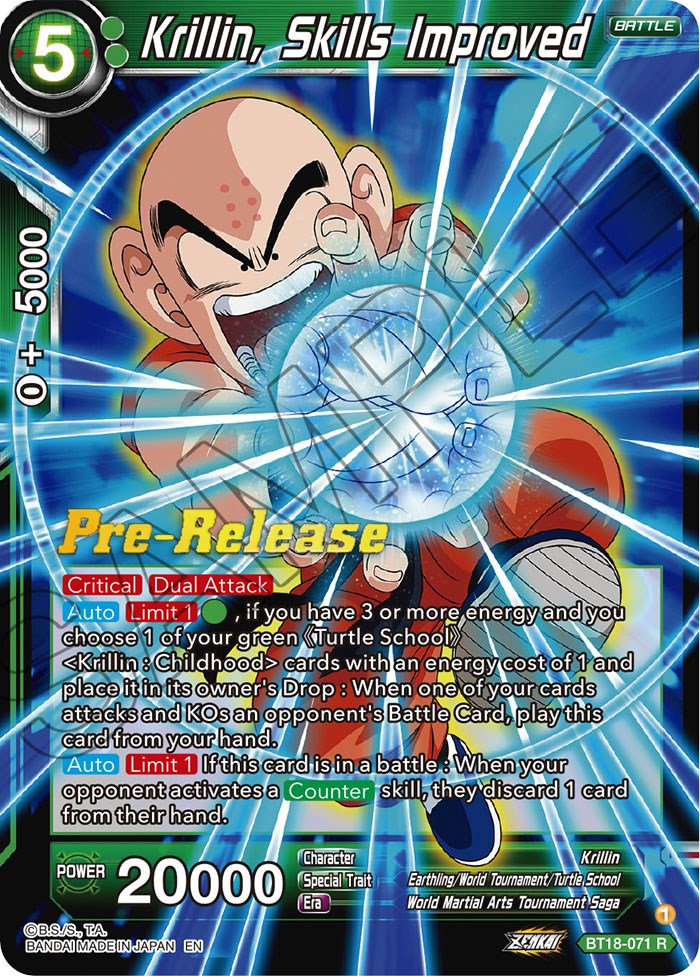 Krillin, Skills Improved (BT18-071) [Dawn of the Z-Legends Prerelease Promos] | Enigma On Main