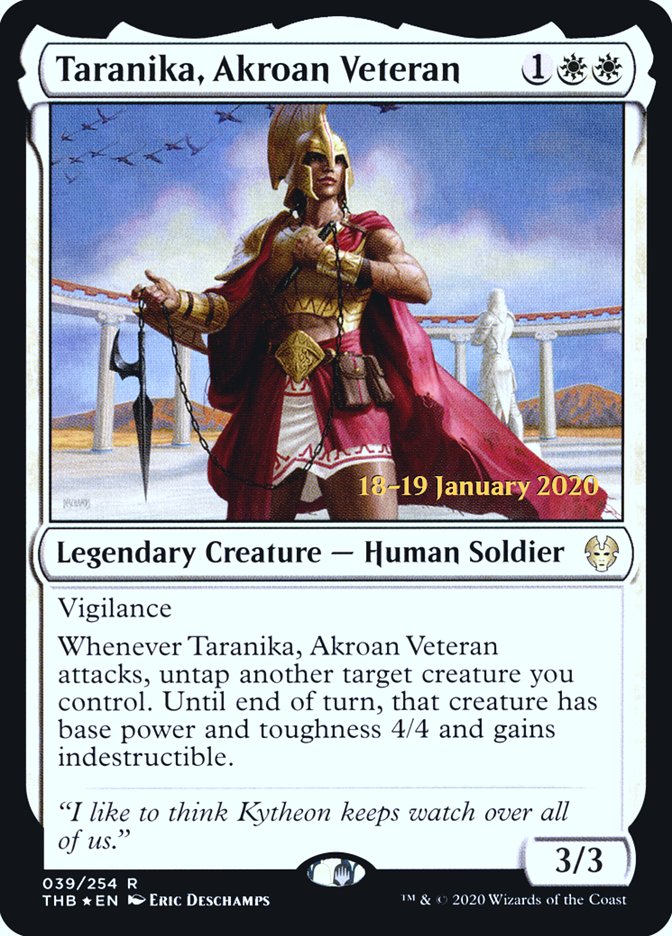 Taranika, Akroan Veteran [Theros Beyond Death Prerelease Promos] | Enigma On Main