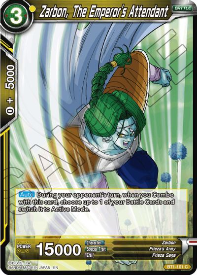 Zarbon, The Emperor's Attendant (Reprint) (BT1-101) [Battle Evolution Booster] | Enigma On Main