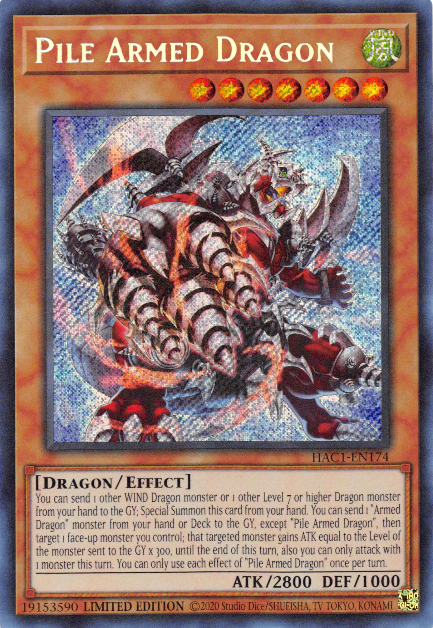 Pile Armed Dragon [HAC1-EN174] Secret Rare | Enigma On Main