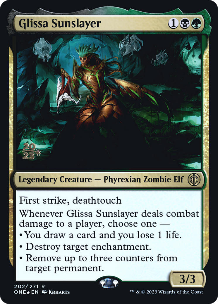 Glissa Sunslayer [Phyrexia: All Will Be One Prerelease Promos] | Enigma On Main