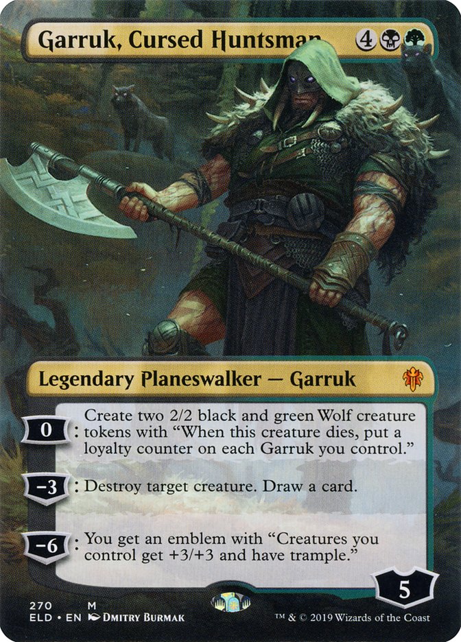 Garruk, Cursed Huntsman (Borderless) [Throne of Eldraine] | Enigma On Main