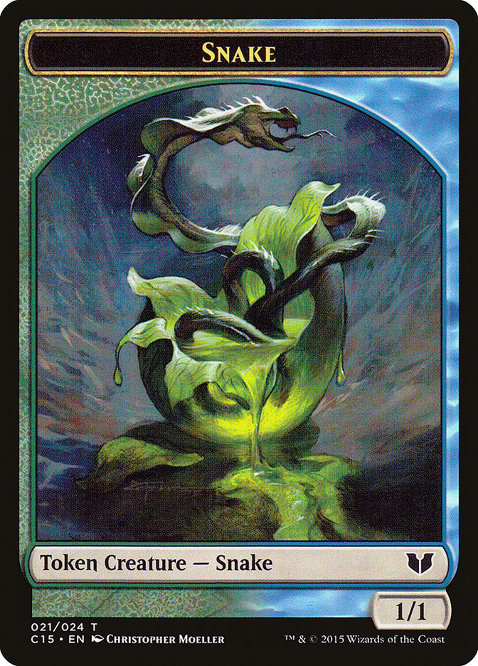 Snake (021) // Saproling Double-Sided Token [Commander 2015 Tokens] | Enigma On Main