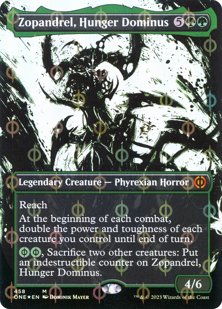 Zopandrel, Hunger Dominus (Borderless Ichor Step-and-Compleat Foil) [Phyrexia: All Will Be One] | Enigma On Main