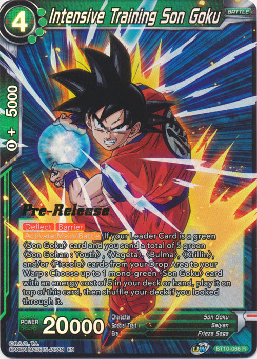 Intensive Training Son Goku (BT10-066) [Rise of the Unison Warrior Prerelease Promos] | Enigma On Main