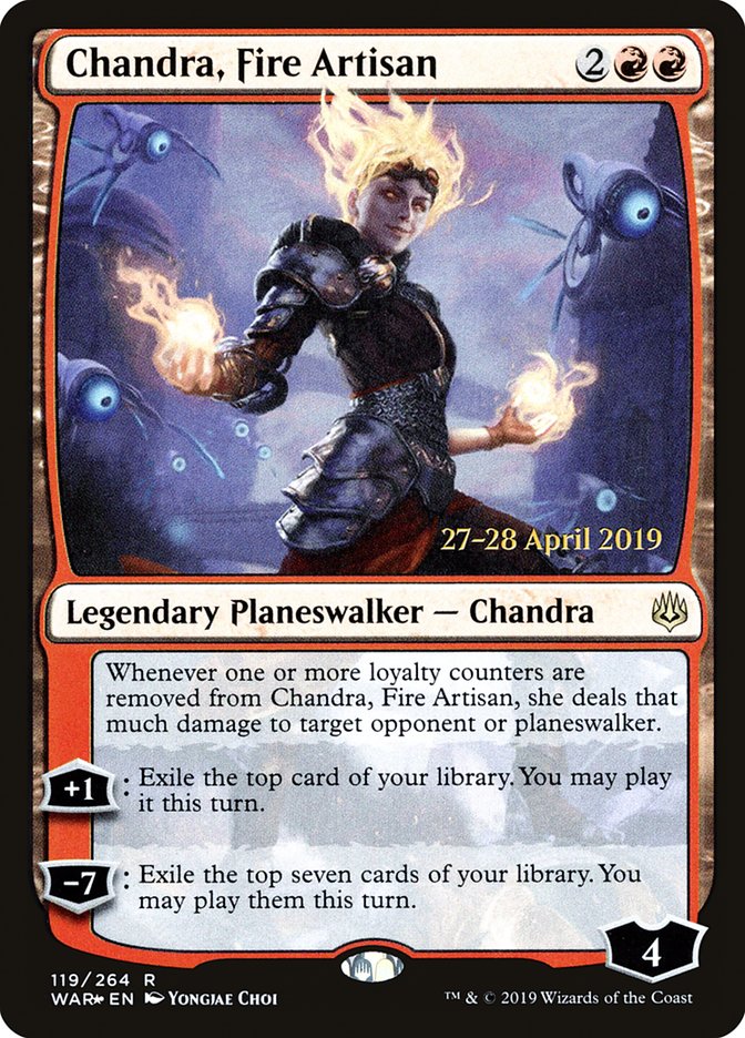 Chandra, Fire Artisan  [War of the Spark Prerelease Promos] | Enigma On Main