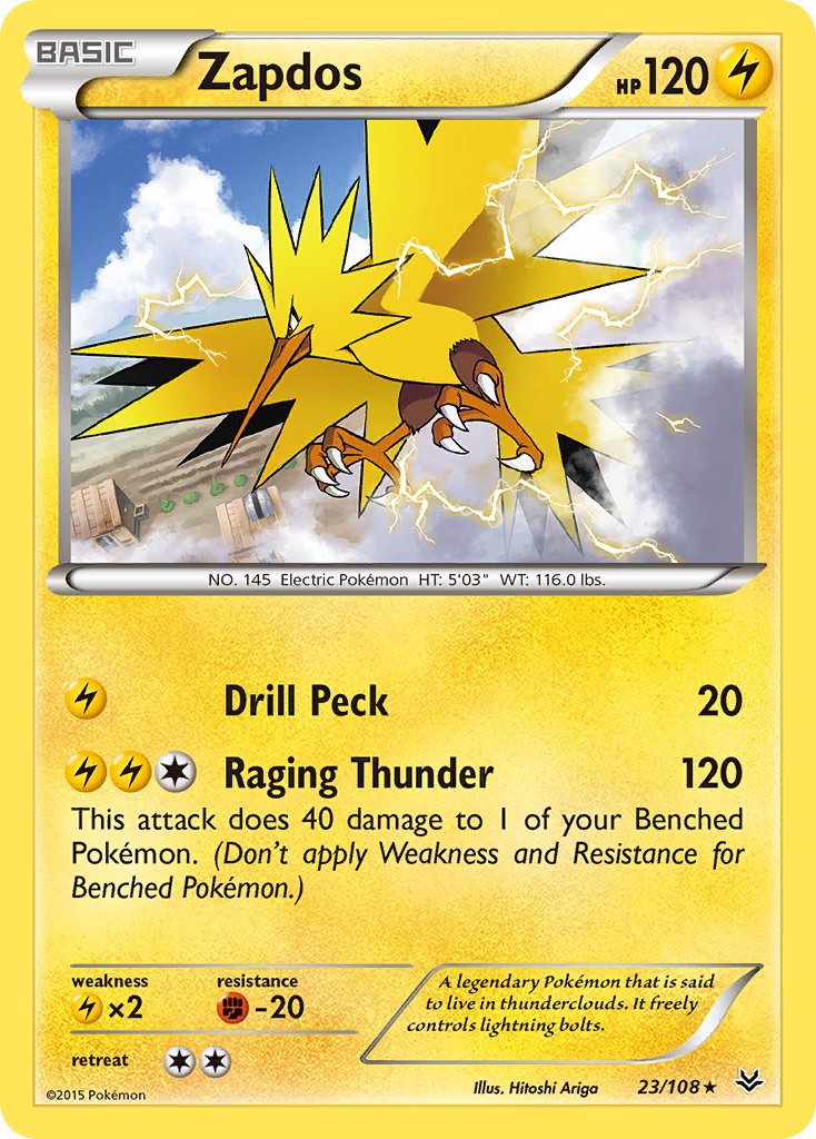 Zapdos(23/108) (Theme Deck Exclusive) [XY: Roaring Skies] | Enigma On Main