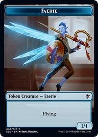 Faerie // Food (15) Double-sided Token [Throne of Eldraine Tokens] | Enigma On Main