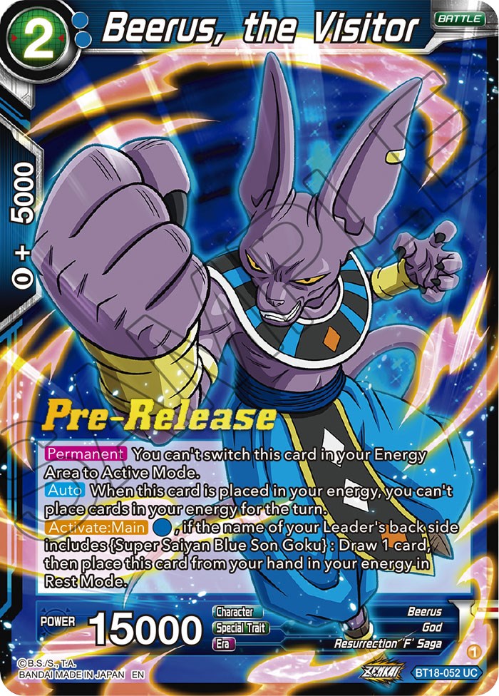 Beerus, the Visitor (BT18-052) [Dawn of the Z-Legends Prerelease Promos] | Enigma On Main