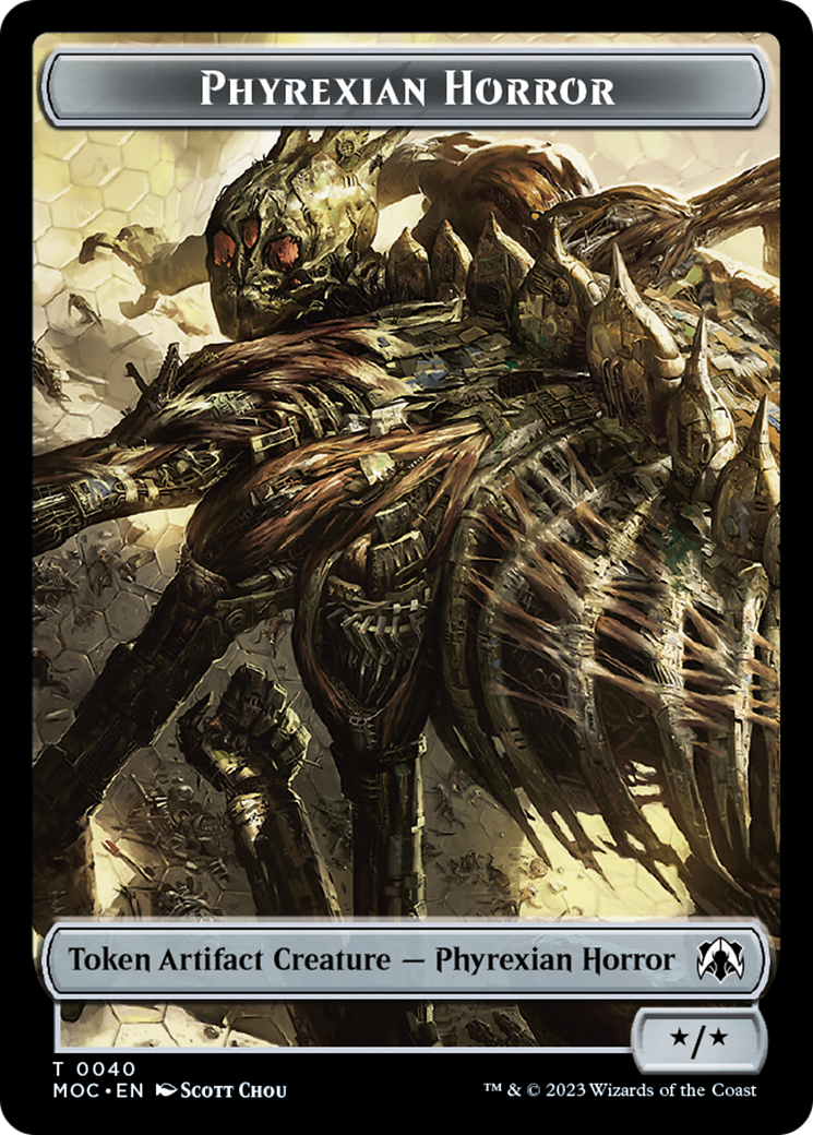 Phyrexian Golem // Phyrexian Horror Double-Sided Token [March of the Machine Commander Tokens] | Enigma On Main