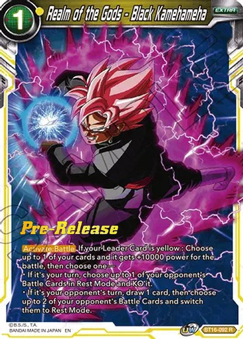 Realm of the Gods - Black Kamehameha (BT16-092) [Realm of the Gods Prerelease Promos] | Enigma On Main