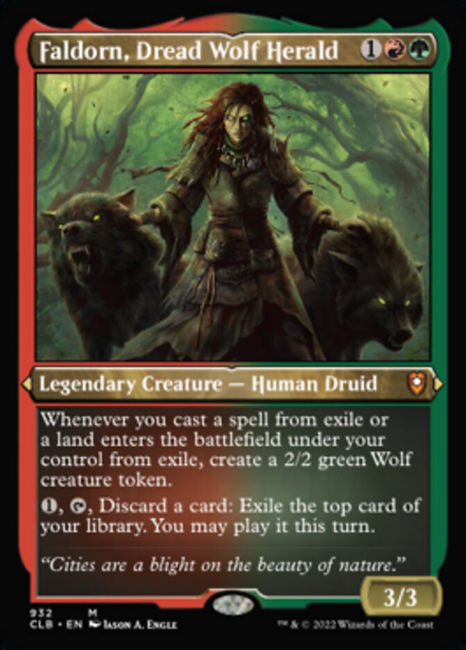 Faldorn, Dread Wolf Herald (Display Commander) (Foil Etched) [Commander Legends: Battle for Baldur's Gate] | Enigma On Main