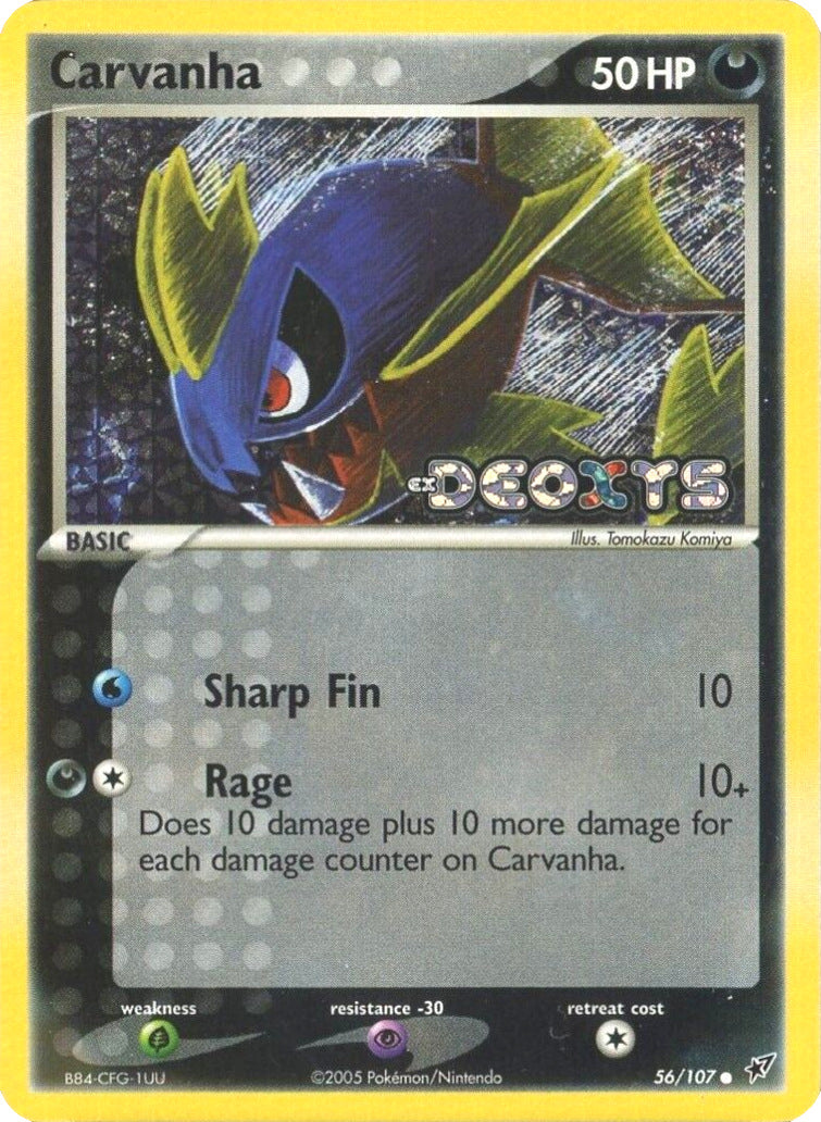 Carvanha (56/107) (Stamped) [EX: Deoxys] | Enigma On Main