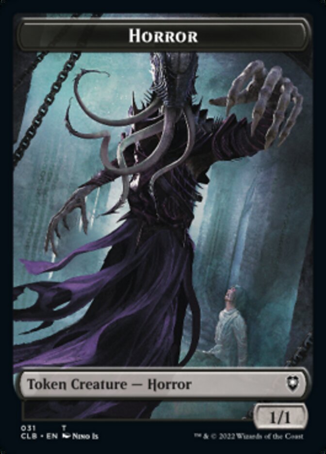 Horror // Centaur Double-sided Token [Commander Legends: Battle for Baldur's Gate Tokens] | Enigma On Main