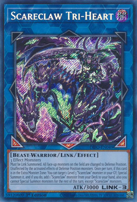 Scareclaw Tri-Heart [DIFO-EN049] Secret Rare | Enigma On Main