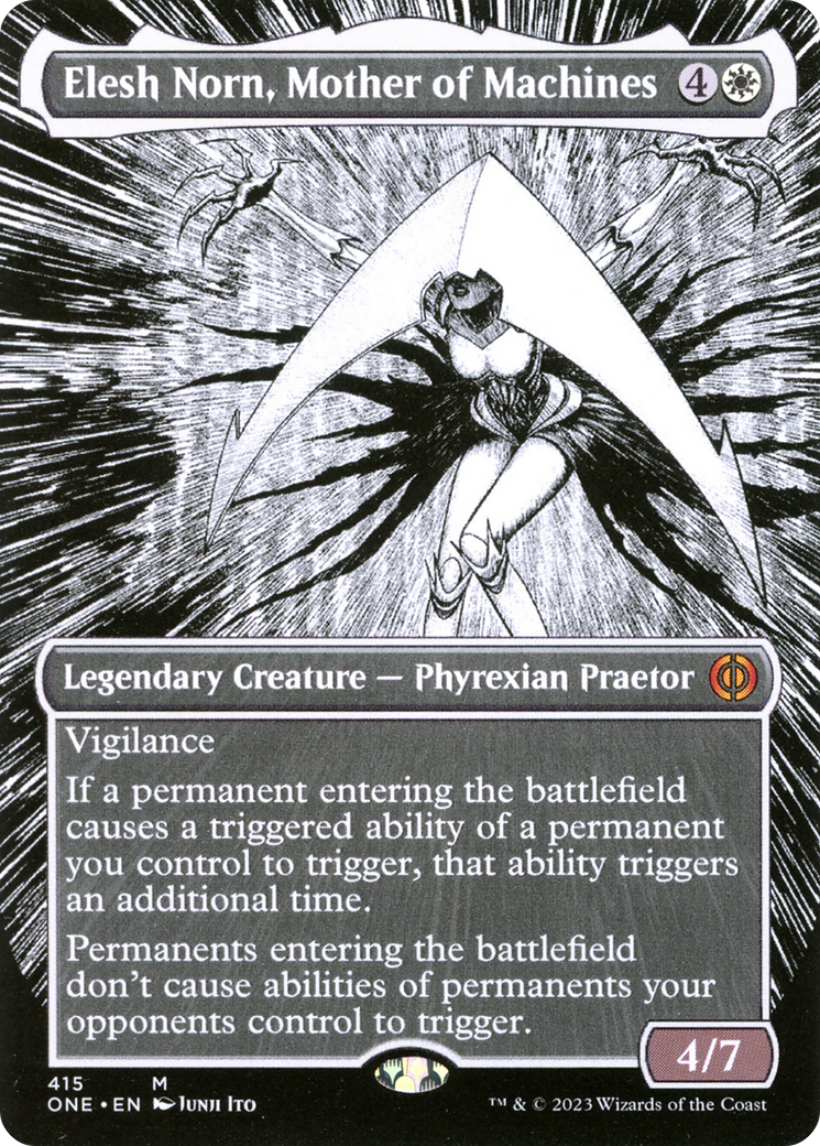 Elesh Norn, Mother of Machines (Borderless Manga) [Phyrexia: All Will Be One] | Enigma On Main