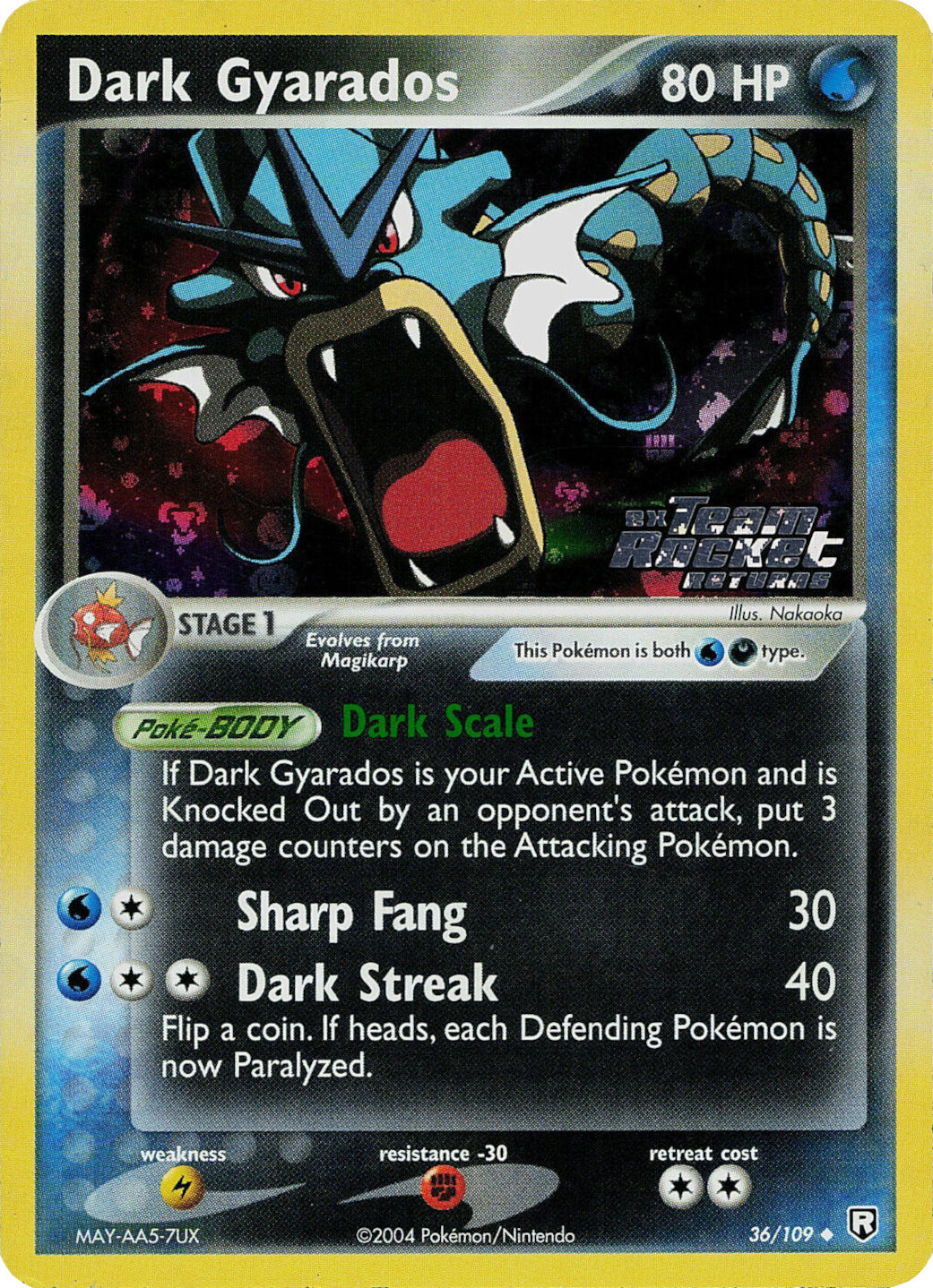 Dark Gyarados (36/109) (Stamped) [EX: Team Rocket Returns] | Enigma On Main