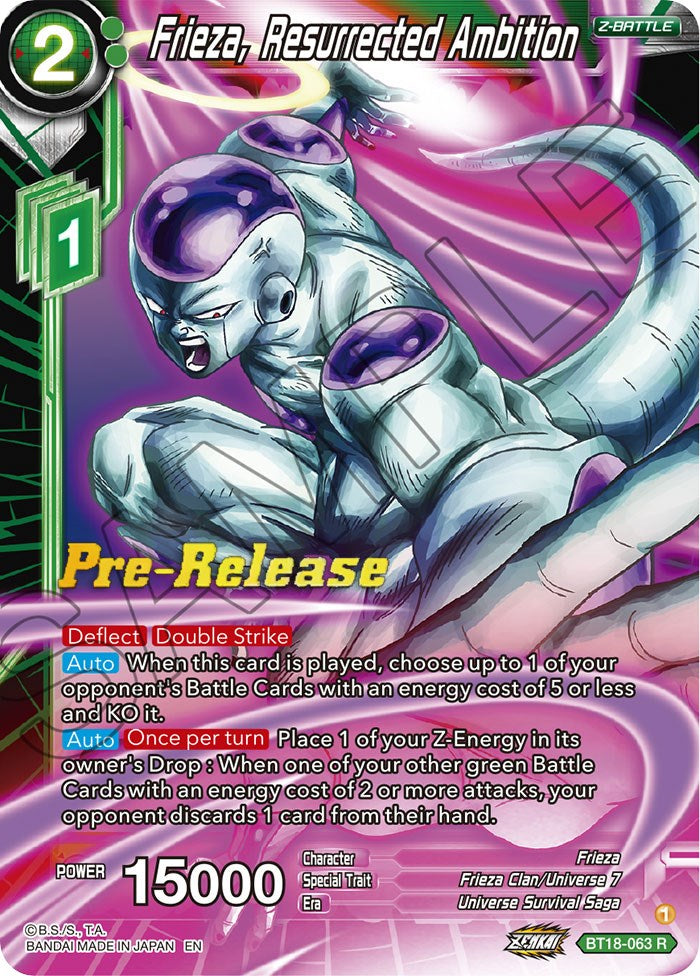 Frieza, Resurrected Ambition (BT18-063) [Dawn of the Z-Legends Prerelease Promos] | Enigma On Main