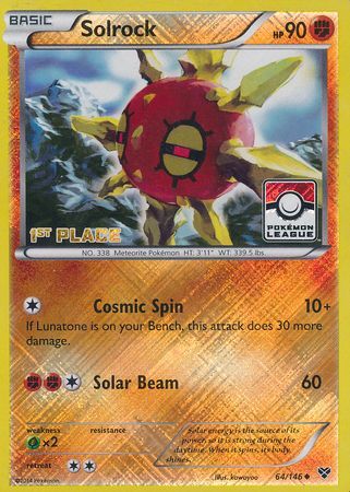 Solrock (64/146) (1st Place League Challenge Promo) [XY: Base Set] | Enigma On Main