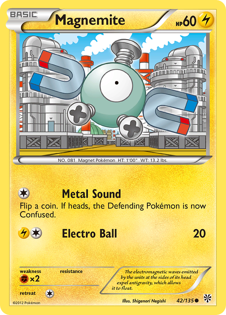 Magnemite (42/135) [Black & White: Plasma Storm] | Enigma On Main