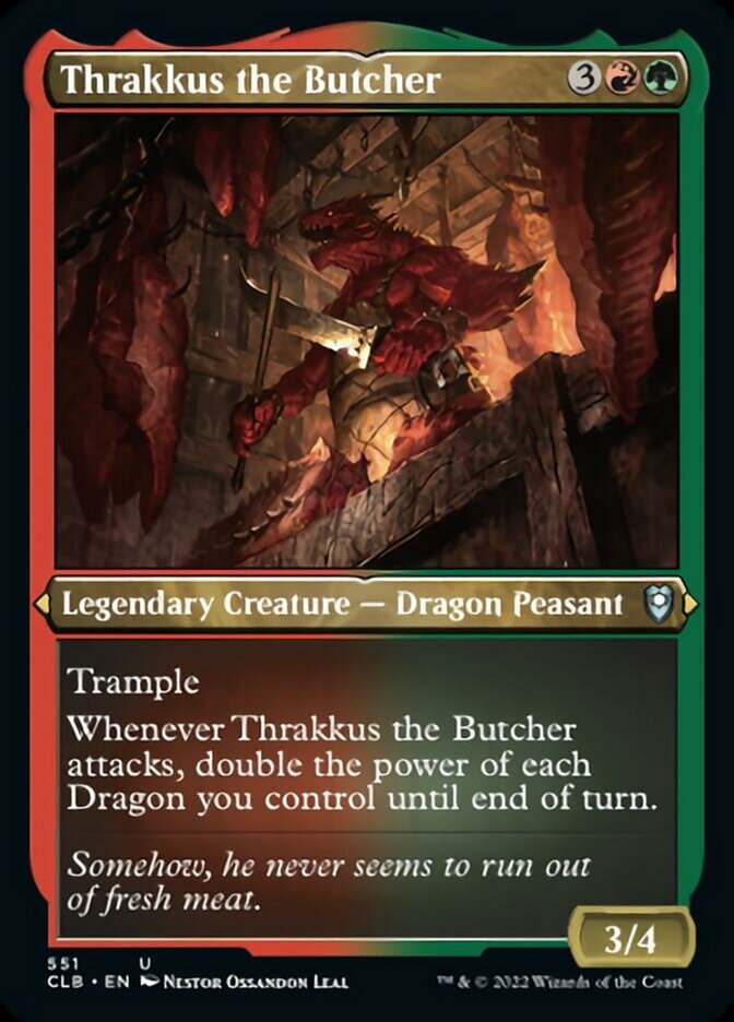 Thrakkus the Butcher (Foil Etched) [Commander Legends: Battle for Baldur's Gate] | Enigma On Main