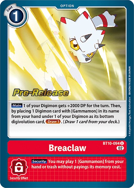 Breaclaw [BT10-094] [Xros Encounter Pre-Release Cards] | Enigma On Main