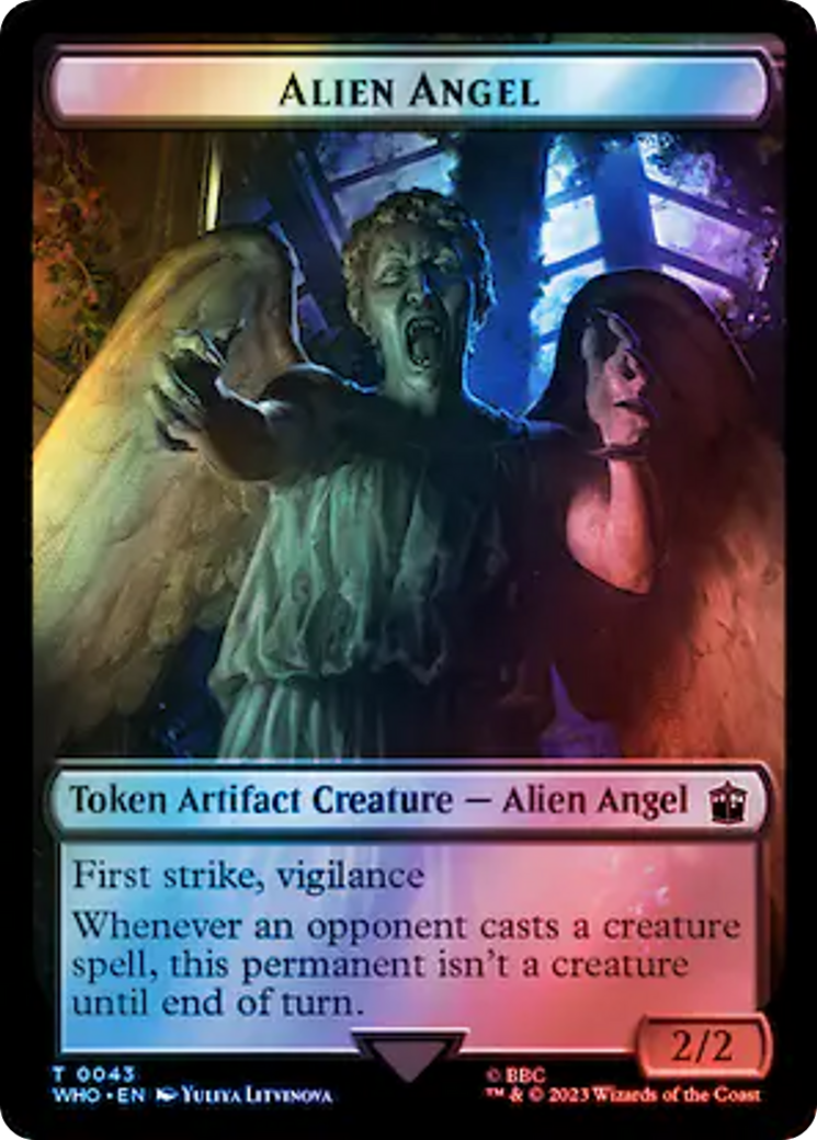 Alien Angel // Clue (0053) Double-Sided Token (Surge Foil) [Doctor Who Tokens] | Enigma On Main