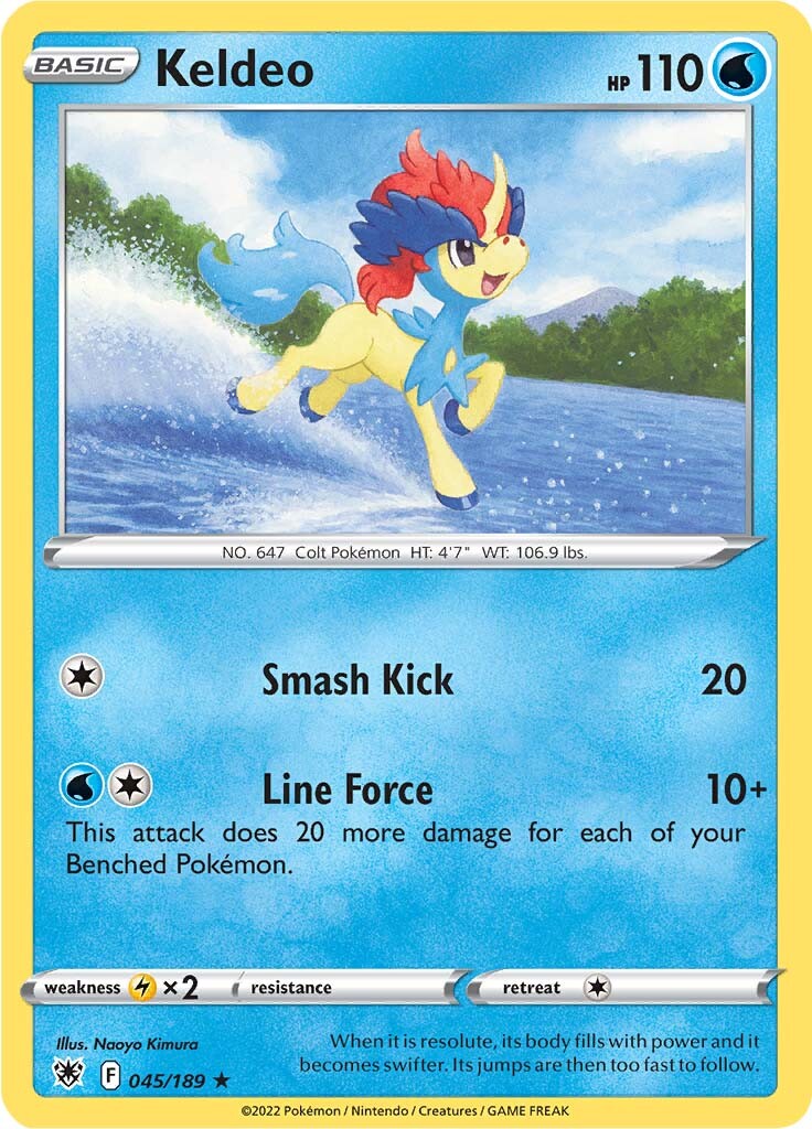 Keldeo (045/189) (Theme Deck Exclusive) [Sword & Shield: Astral Radiance] | Enigma On Main