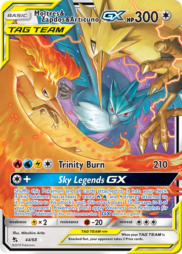 Moltres & Zapdos & Articuno GX (44/68) [Sun & Moon: Hidden Fates] | Enigma On Main