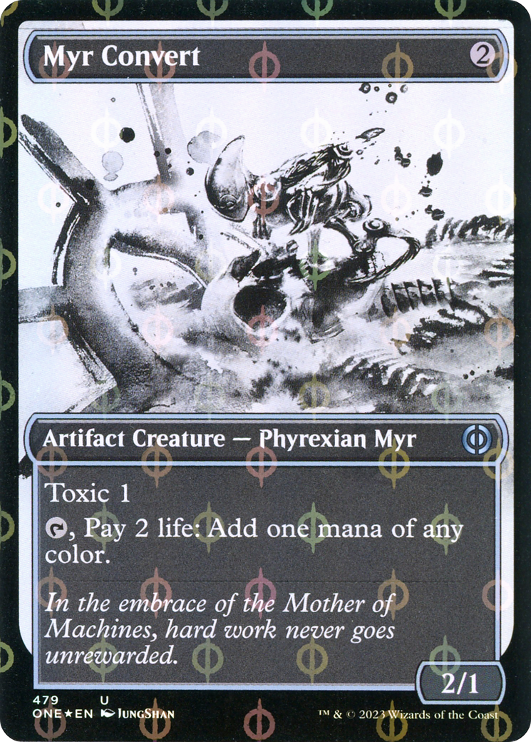 Myr Convert (Showcase Ichor Step-and-Compleat Foil) [Phyrexia: All Will Be One] | Enigma On Main