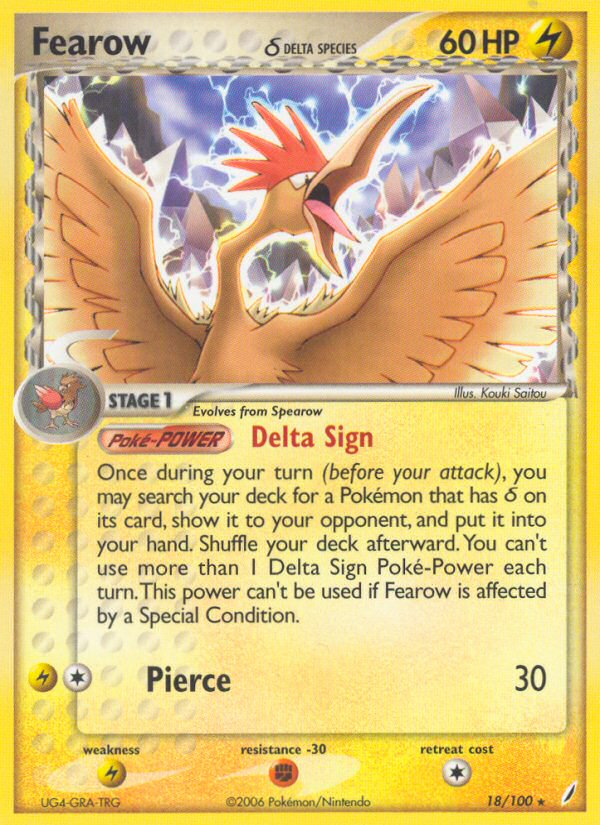 Fearow (18/100) (Delta Species) [EX: Crystal Guardians] | Enigma On Main