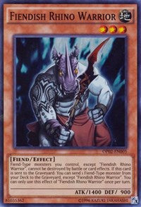 Fiendish Rhino Warrior [OTS Tournament Pack 2] [OP02-EN005] | Enigma On Main