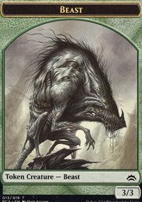 Beast // Saproling Double-sided Token [Planechase Anthology Tokens] | Enigma On Main