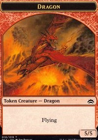 Dragon // Saproling Double-sided Token [Planechase Anthology Tokens] | Enigma On Main