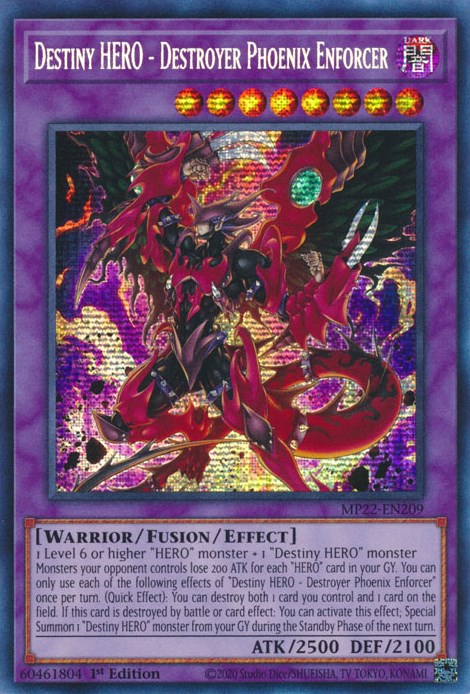 Destiny HERO - Destroyer Phoenix Enforcer [MP22-EN209] Prismatic Secret Rare | Enigma On Main