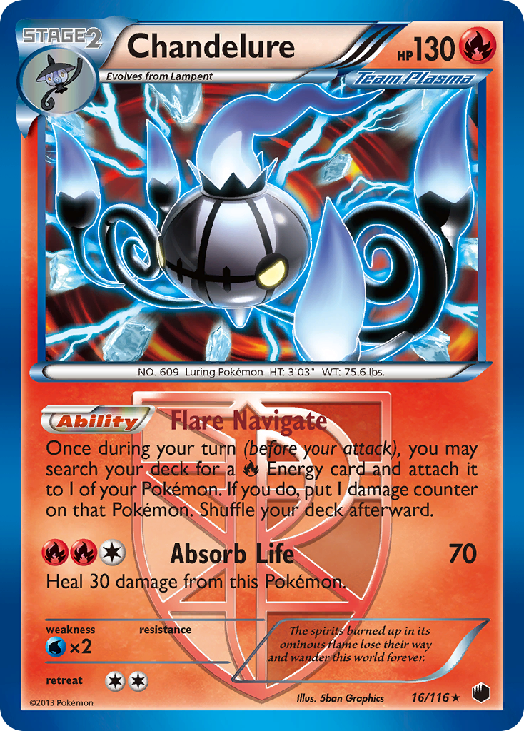 Chandelure (16/116) [Black & White: Plasma Freeze] | Enigma On Main