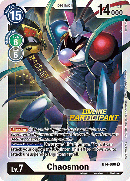 Chaosmon [BT4-090] (Online Participant) [Great Legend Promos] | Enigma On Main