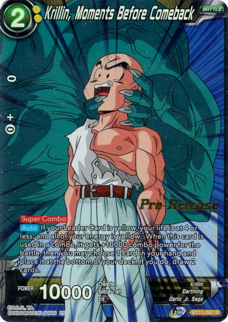 Krillin, Moments Before Comeback (BT11-097) [Vermilion Bloodline Prerelease Promos] | Enigma On Main