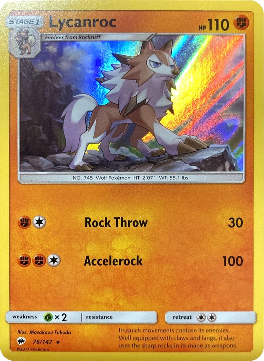 Lycanroc (76/147) (Water Web Holo) [Sun & Moon: Burning Shadows] | Enigma On Main