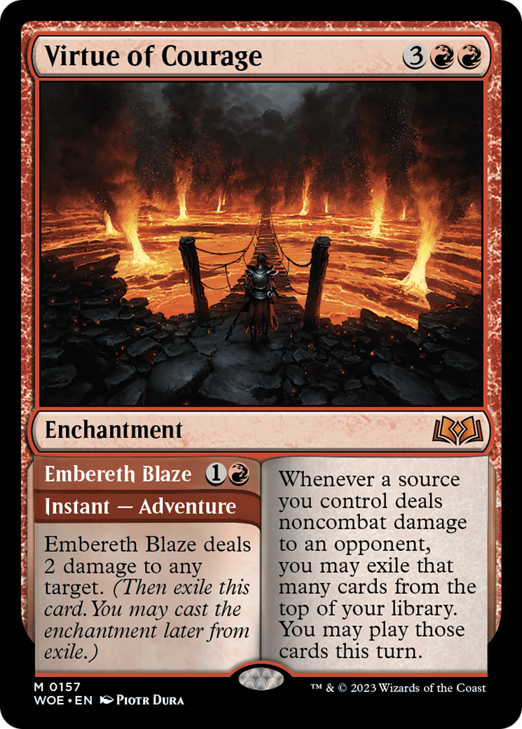 Virtue of Courage // Embereth Blaze [Wilds of Eldraine] | Enigma On Main