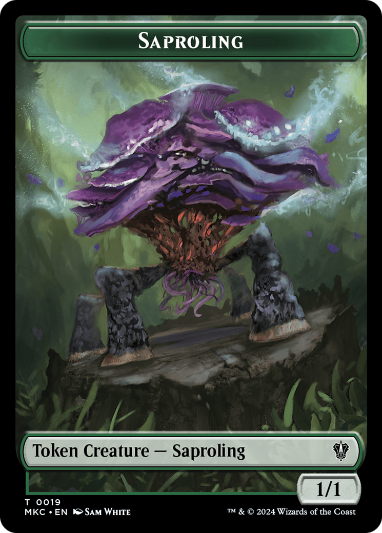 Saproling // Morph Double-Sided Token [Murders at Karlov Manor Commander Tokens] | Enigma On Main