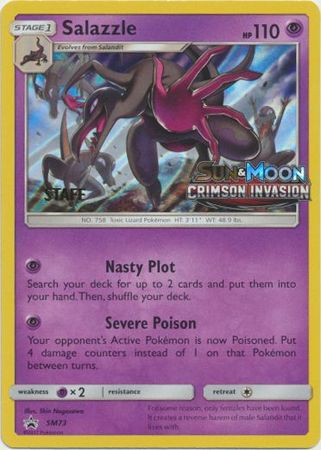 Salazzle (SM73) (Staff Prerelease Promo) [Sun & Moon: Black Star Promos] | Enigma On Main