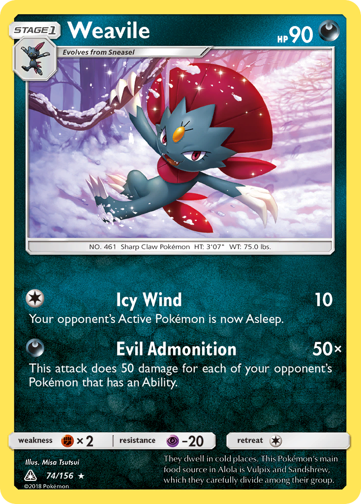 Weavile (74/156) [Sun & Moon: Ultra Prism] | Enigma On Main