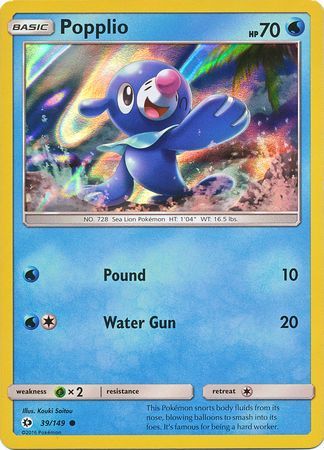 Popplio (39/149) (Water Web Holo) [Sun & Moon: Base Set] | Enigma On Main