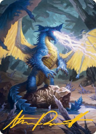 Blue Dragon Art Card (Gold-Stamped Signature) [Dungeons & Dragons: Adventures in the Forgotten Realms Art Series] | Enigma On Main