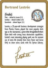 1996 Bertrand Lestree Biography Card [World Championship Decks] | Enigma On Main