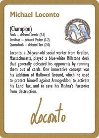 1996 Michael Loconto Biography Card [World Championship Decks] | Enigma On Main
