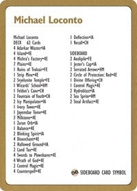 1996 Michael Loconto Decklist Card [World Championship Decks] | Enigma On Main